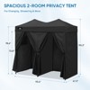 EAGLE PEAK Outdoor Changing Room 8x4, 2 Room Pop Up Portable Changing Room, Sun Shelter, Portable Dressing Room - 3 of 4