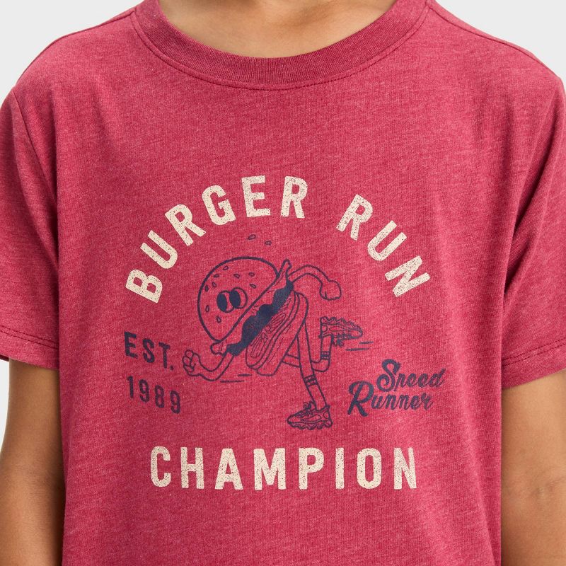 Boys' Short Sleeve 'Burger Run Champion' Graphic T-Shirt - Cat & Jack™ Red, 3 of 5