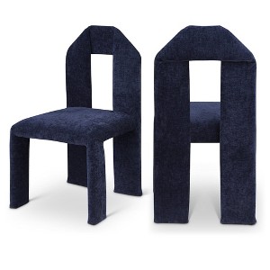 Meridian Furniture,Bennett Chenille Fabric Dining Chair, Set of 2 - 1 of 4