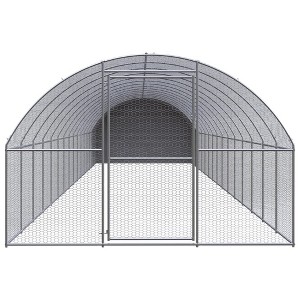 vidaXL Galvanized Steel Outdoor Chicken Coop with Water-Resistant Roof - Spacious, Durable & Easy-to-Clean, Suitable for Chicken, Hens, and Ducks - 1 of 4