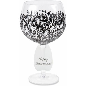 Pavilion Gift Company - Black Vines - 24 oz Hand Decorated Glass - Drinkware - 1 of 4