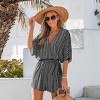 Women's Belted Striped Romper - Cupshe - 2 of 4