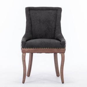 Ridstar 2 Piece Dining Chairs, Armless Chair For Dining Room-Black - 1 of 4