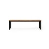 Wooden Patio Dining Bench with Metal Frame, Outdoor Patio Furniture,Comfortable Backyard Furniture for Porch, Garden, Deck–Maison Boucle - 4 of 4