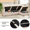 Ainfox 3-Seat Storage Sofa And 1 Ottoman Beige - 4 of 4