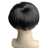 Jessie's Wig Men's Hand-Tied Human Hair Toupee Full Coverage Straight Natural Black 1 Pc/Pack - 3 of 4