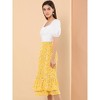 INSPIRE CHIC Women's Chiffon Elastic Waist Ruffle Tiered Flowy Midi Floral Printed Skirts - 4 of 4