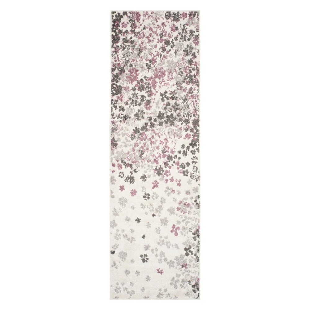 2'6inx6' Floral Runner Ivory/Purple - Safavieh