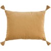 Mina Victory Vintage Floral Ribbon 19" x 25" Taupe Indoor Throw Pillow - 4 of 4