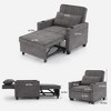 Racxily 3 in 1 Convertible Sleeper Chair Bed, Futon Chair, Lounge Beds with USB Ports, Pull Out Armchair w/ Adjustable Backrest, Dark Gray - 2 of 4
