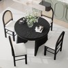 Whisen 5-Piece Round Extendable Dining Table Set with 4 Upholstered Chairs - 2 of 4