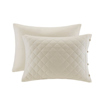 Breanna Ivory Cotton Reversible Full/Queen Quilt Set
