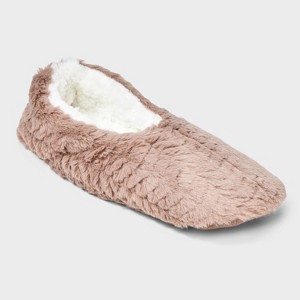 Women's Faux Fur Cozy Pull-On Slipper Socks with Grippers - Auden™ - 1 of 4