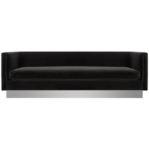 Marquette Velvet Sofa Dark Gray Safavieh Target