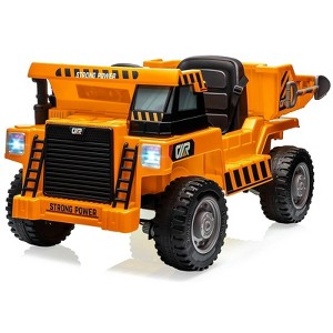 Jojoka 12V Ride On Dump Truck for Kids 4 Wheeler Toy with Remote Control, Dump Bed, Shovel, Bluetooth, Music Player - 1 of 4
