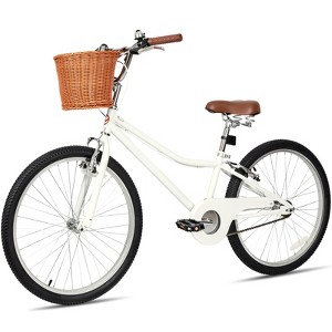 Hykolity Kids Bike 20 24 Inch for 6-14 Years Old Girls Bicycle with Basket and Kickstand, Tween Retro Style Childrens Bike for Teen Girls - 1 of 4