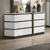 Pape Contemporary 6 Drawer Dresser White/Metallic Gray - miBasics - image 2 of 4