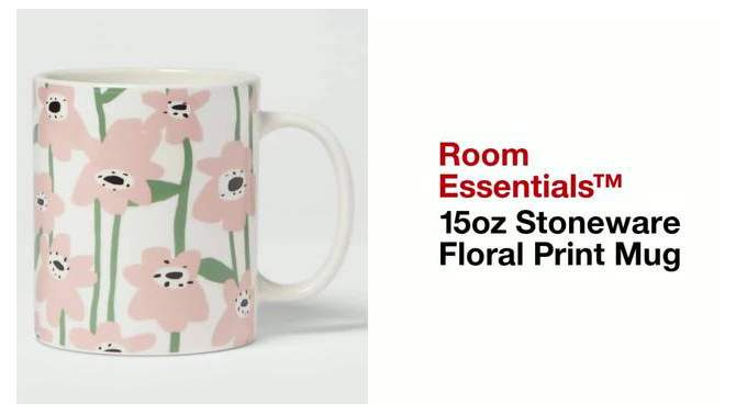 15oz Stoneware Floral Print Mug - Room Essentials&#8482;, 2 of 11, play video
