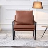 Upholstered Armchair With Metal Frame PU Leather Accent Arm Chair Modern Sofa Chairs Extra-Thick Padded Backrest And Seat For Home - 2 of 4
