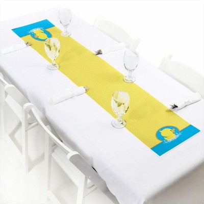 Big Dot of Happiness Ducky Duck - Petite Baby Shower or Birthday Party Paper Table Runner - 12 x 60 inches