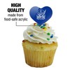 Hampton University Pirates Logo Heart Love Cupcake Picks Toppers Decoration Set of 6 - 3 of 4