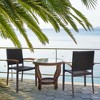 Costway Set of 2 Outdoor Patio PE Rattan Dining Chairs Armrest Stackable Garden - 2 of 4