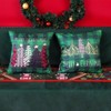 Christmas Pillow Covers 18x18 Inch Set of 2 Trees Red Black Dark Green Buffalo Plaid - 4 of 4
