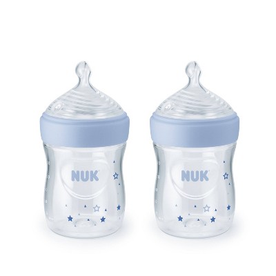 NUK 2pk Simply Natural Bottle with SafeTemp - Blue - 5oz