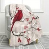 Lomsoe Red Bird Winter Flannel Throw Blanket, All-Season, Versatile Use, Christmas Gift. - 3 of 4