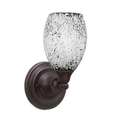 Toltec Lighting Any 1 - Light Sconce in  Dark Granite with 5" Black Fusion Shade