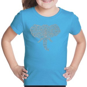 LA Pop Art Girl's Word Art T-shirt - Tusks - 1 of 4
