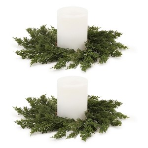 Melrose Winter Pine Candle Ring (Set of 2) - 1 of 4