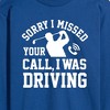 Men's - Instant Message - Sorry Missed Call Driving Golf Long Sleeve Graphic T-Shirt - 2 of 4