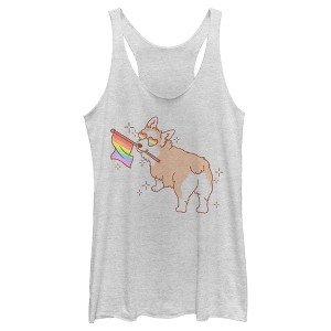 Women's Lost Gods Pride Corgi Racerback Tank Top - 1 of 4