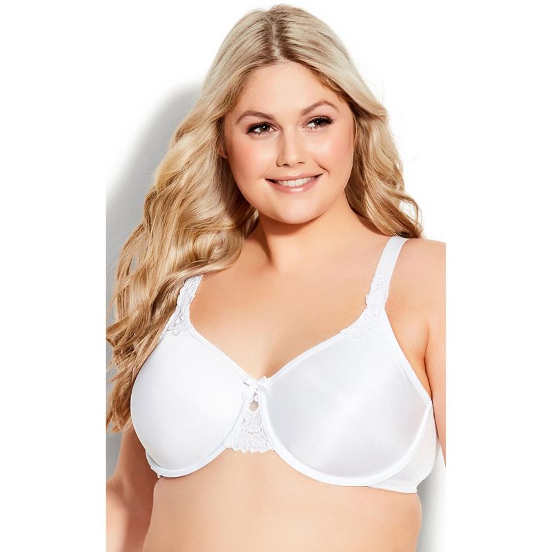 Women's Plus Size Minimizer Underwire Bra - white | AVENUE, 1 of 3