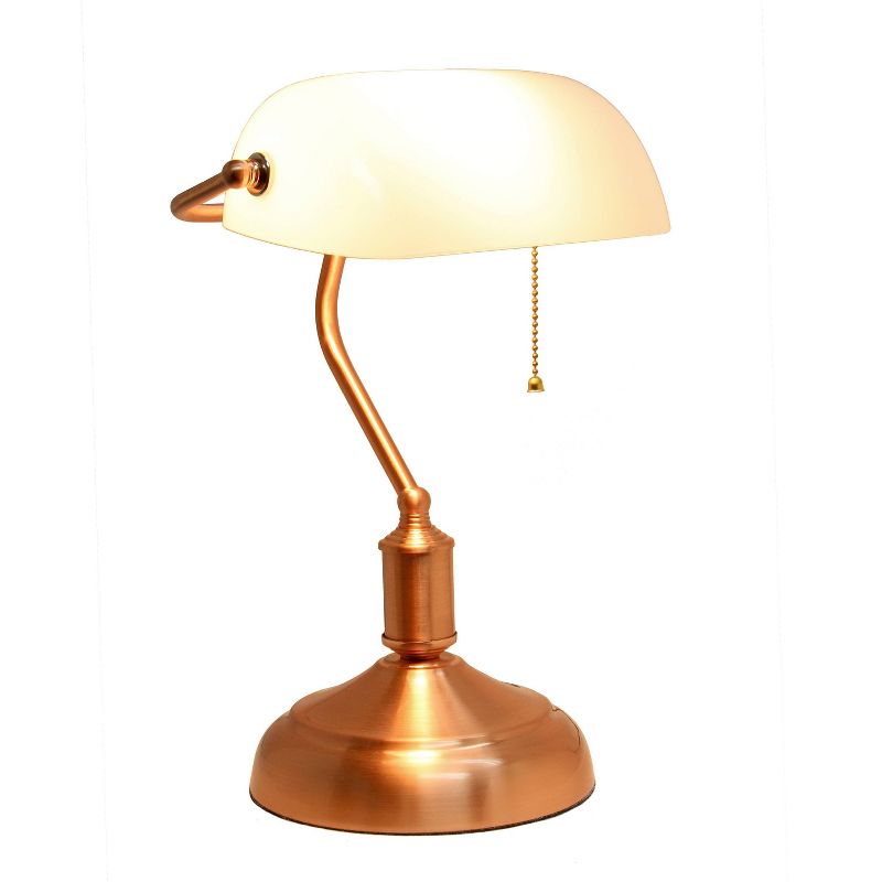  Executive Banker's Desk Lamp with Glass Shade - Simple Designs, 3 of 9