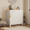 Fluted Storage Cabinet, Modern Sideboard Buffet Cabinet with Doors and Shelves, Small Console Cabinet with Storage - 3 of 4