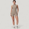 Anna-Kaci Active Women's Sleeveless Zip Front Activewear Romper with Open Back and Contoured Fit - 4 of 4