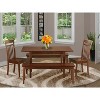 HomeStock 5-Piece Rectangle Mahogany Finish Solid Wood Top Dining table with 4-Chairs - 2 of 4