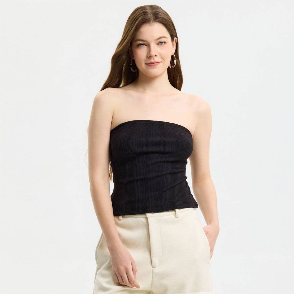 Women's Knit Tube Top - A New Day™ Black XL