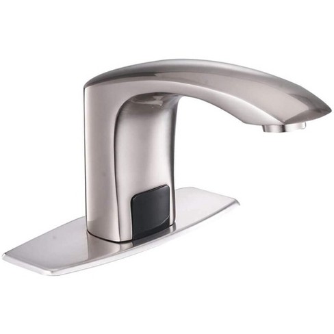 BWE Automatic Sensor Touchless Bathroom Sink Faucet With Deck Plate & Pop Up Drain - image 1 of 4