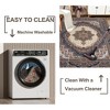Kumasinova Vintage Boho Area Rug, Washable Rug with Floral Pattern, Faux Cashmere Living Room Rug, Non-Slip Rugs, Stain-Resistant Door Mat - 3 of 4