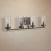 Minka Lavery Industrial Wall Light Downtown Bronze Hardwired 28 3/4" 4-Light Fixture Clear Seeded Glass Shade for Bathroom Vanity - 2 of 3