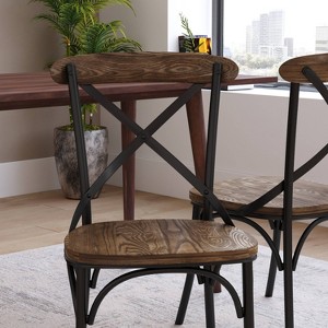 Taylor & Logan Lara Hand Scraped Cross Back Dining Chair: Metal Frame, 400lb Capacity, No Assembly Required - 1 of 4
