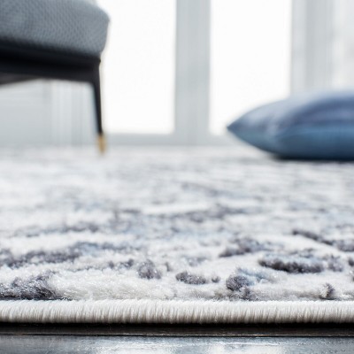 Contemporary Gray Synthetic 93" Round Area Rug