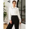Allegra K Women's Sweet Ruffle Peter Pan Collar Long Sleeves Button Down Shirt - 3 of 4