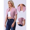 INSPIRE CHIC Women's Casual Open Front 3/4 Sleeve Collarless Business Blazer Cardigan - 2 of 4