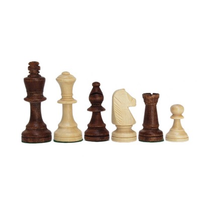 WE Games Wooden Traditional French Staunton Chessmen 3.75 inch king