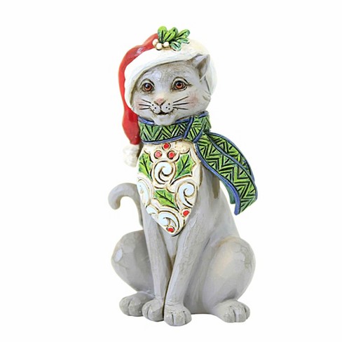 Jim Shore Christmas Cat Mini - One Figurine 4.25 Inches - Santa Hat  Christmas - 6012961 - Polyresin - Gray : Target