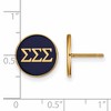 Black Bow Jewelry 14k Yellow Gold Plated Sterling Silver Sigma Sigma Sigma Greek Life Stud Earrings - 2 of 3